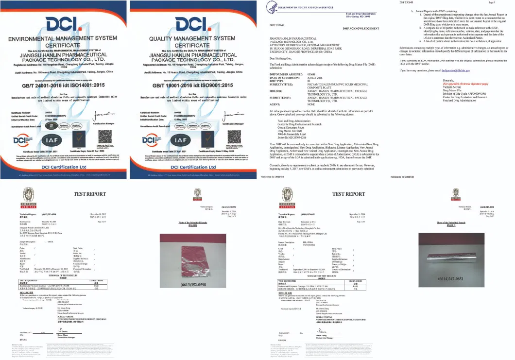 Pharmaceutical Grade Ptp Aluminum Foil for Medicine Packaging